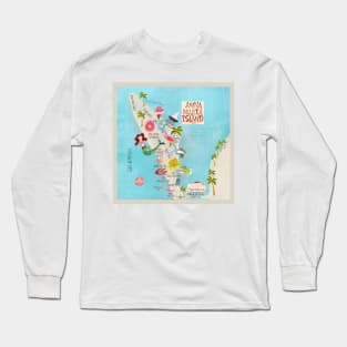 Anna Maria Island Florida//custom island map design and pattern Long Sleeve T-Shirt